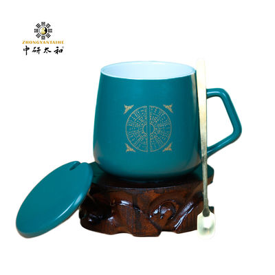 Mat 7x9cm Yeniden Kullanılabilir Seramik Kahve Fincanı Kaşıklı Geleneksel Çin Tıbbı Tarzı