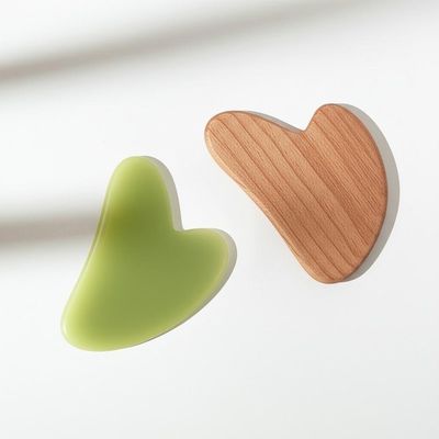 Facial Massage with Jade Gua Sha Stone and Guasha Massage Board