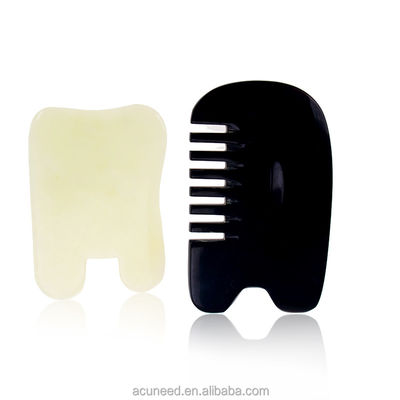 Kalite  Class II Buffalo Horn Jade Guasha Tools Set with oil Massage fabrika