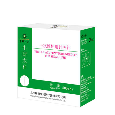 Zhongyan Taihe Yüksek Kalite 500 pcs Tek kullanımlık Steril Akupunktur İğneleri Akupunktur Terapisi